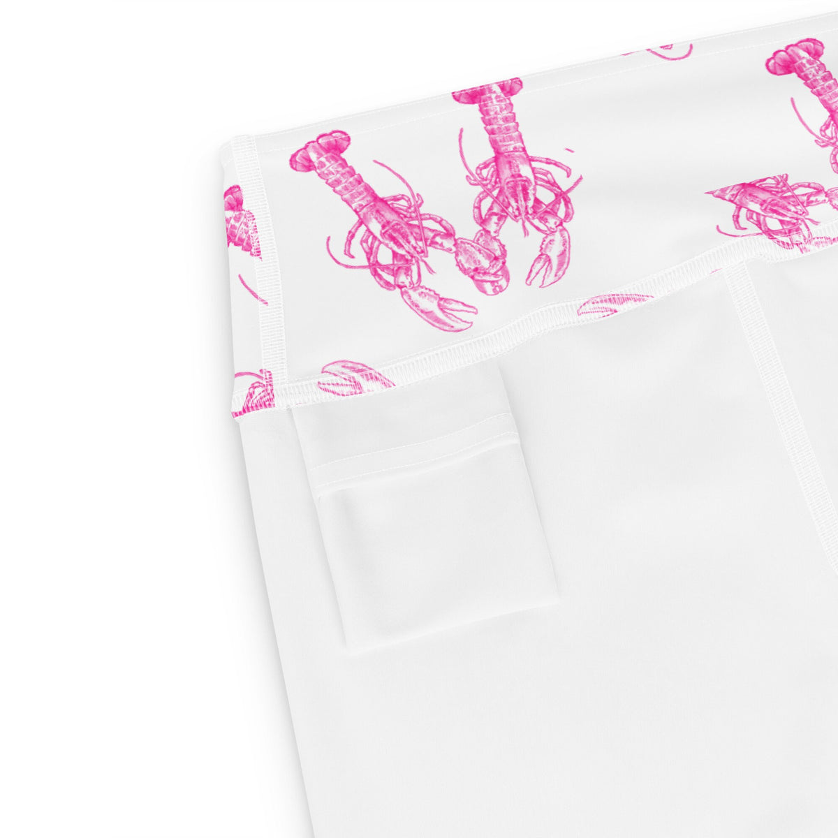 Lobster Love yoga capri leggings in pink by The Happy Fun Shop, photo 8 of 10