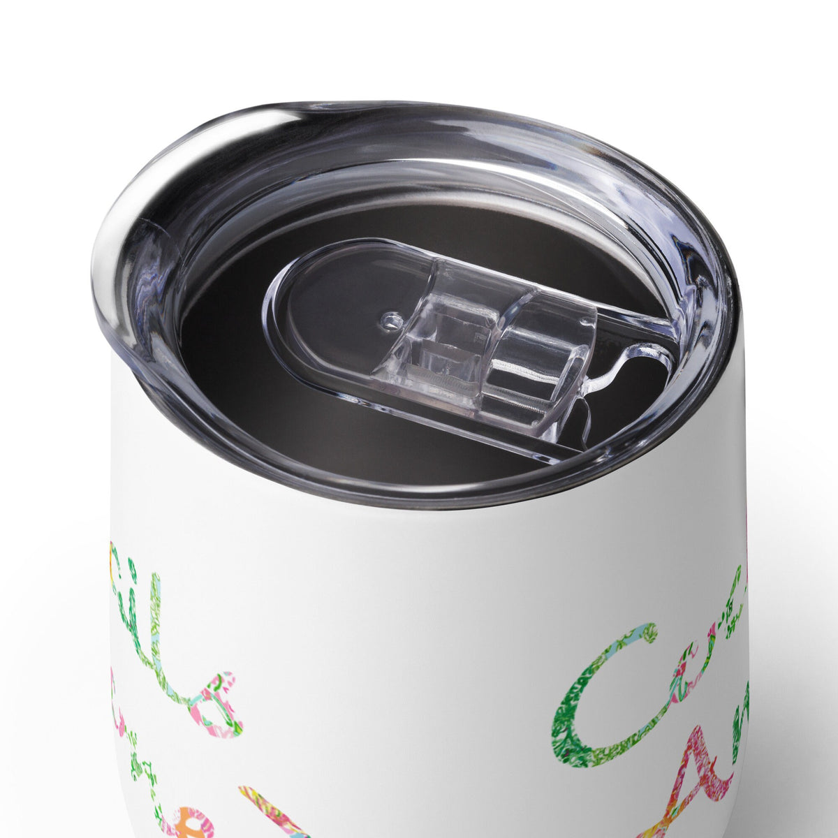 Cocktails Anyone? Pink and Green Floral Wine tumbler