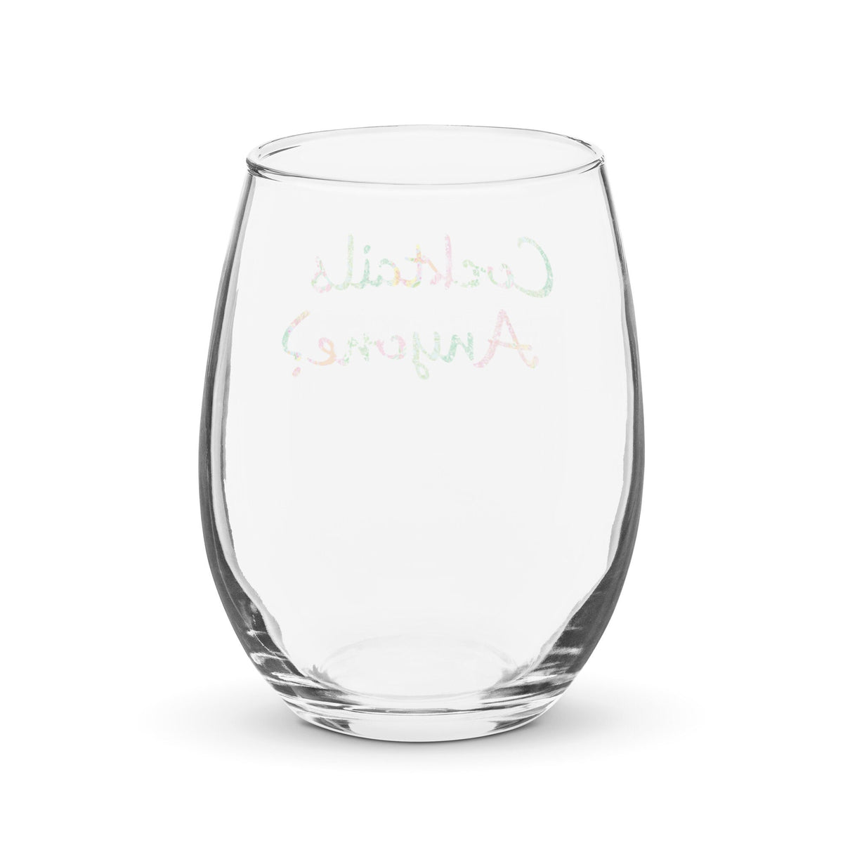 Cocktails Anyone stemless wine glass in pink by The Happy Fun Shop, photo 3 of 5