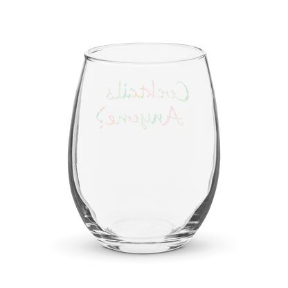 Cocktails Anyone stemless wine glass in pink by The Happy Fun Shop, photo 3 of 5