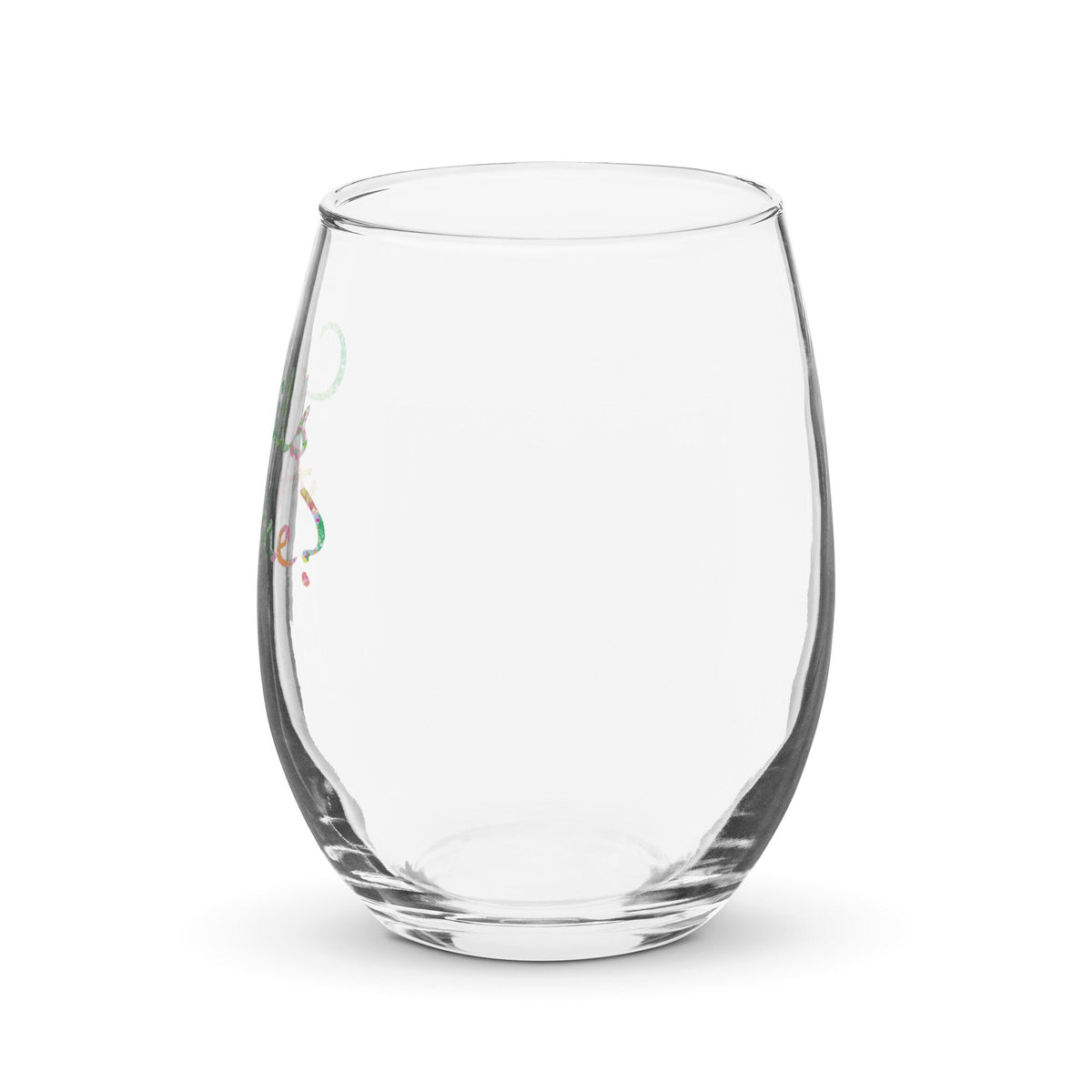 Cocktails Anyone stemless wine glass in pink by The Happy Fun Shop, photo 4 of 5