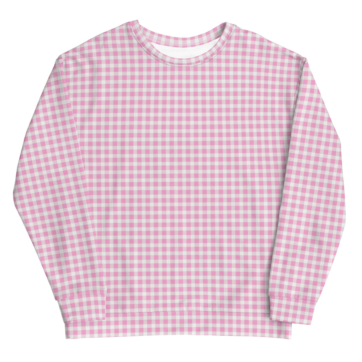 Scalloped Gingham Pink Unisex Sweatshirt