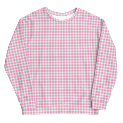 Scalloped Gingham Pink Unisex Sweatshirt