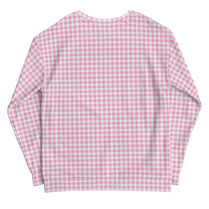 Scalloped Gingham Pink Unisex Sweatshirt