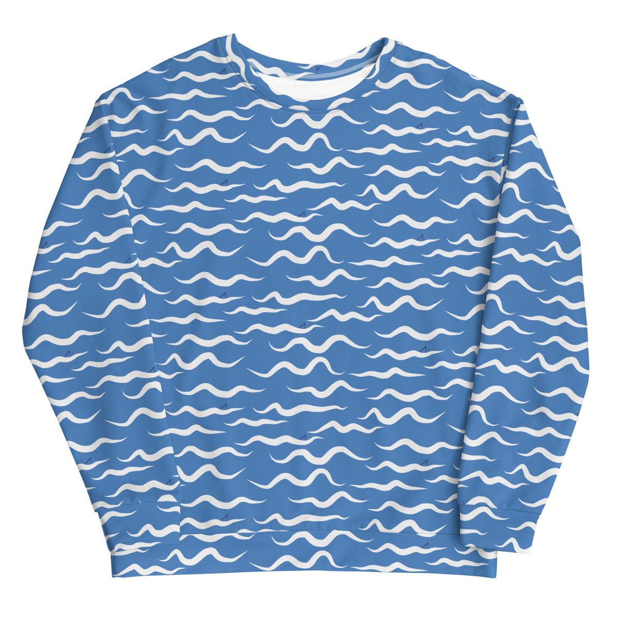 Shark Waves Blue Coastal Unisex Sweatshirt