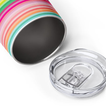 Island Stripe Rainbow Coastal Wine tumbler Gift