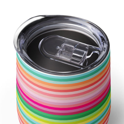 Island Stripe Rainbow Coastal Wine tumbler Gift