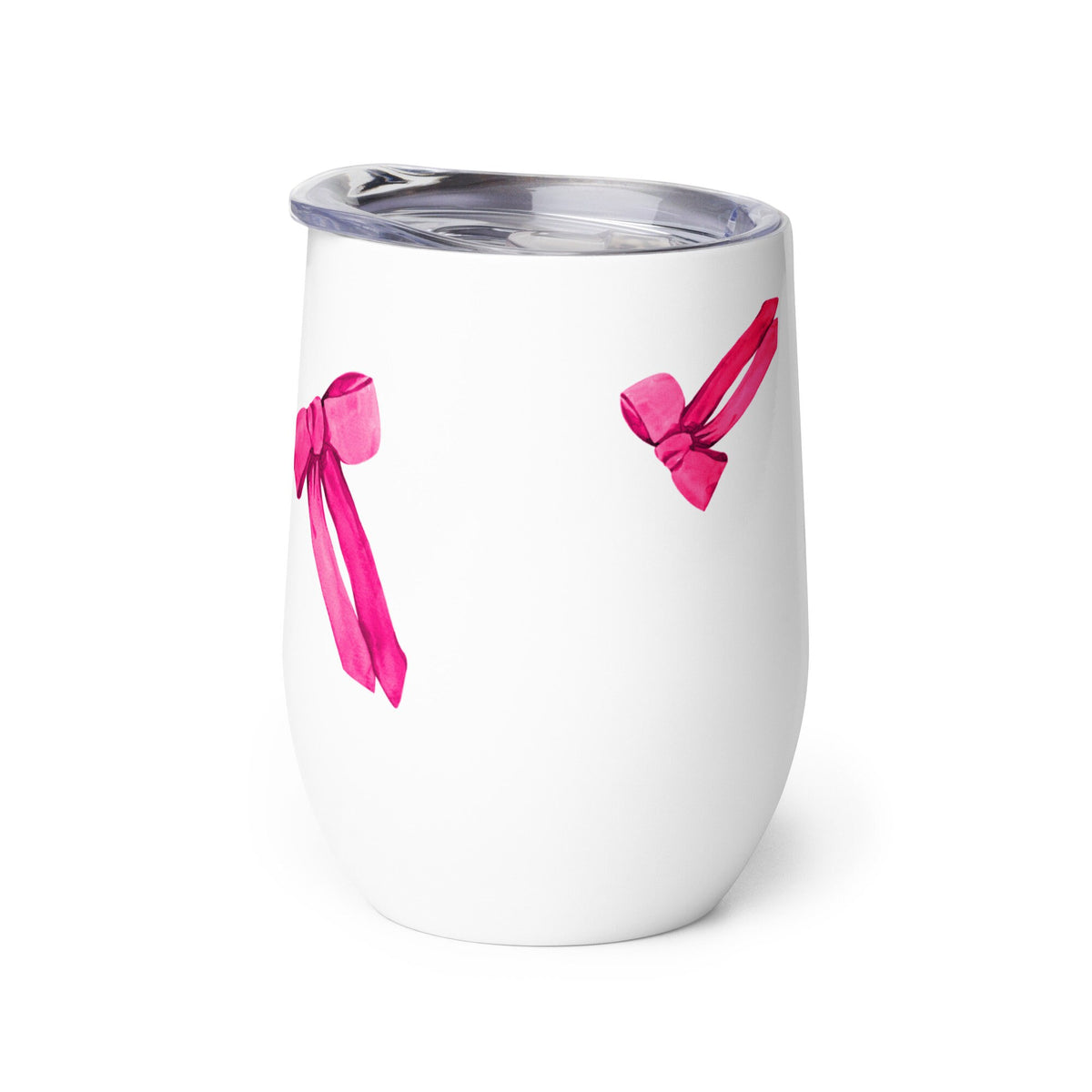 Pink Bow Tie One On Wine tumbler Gift