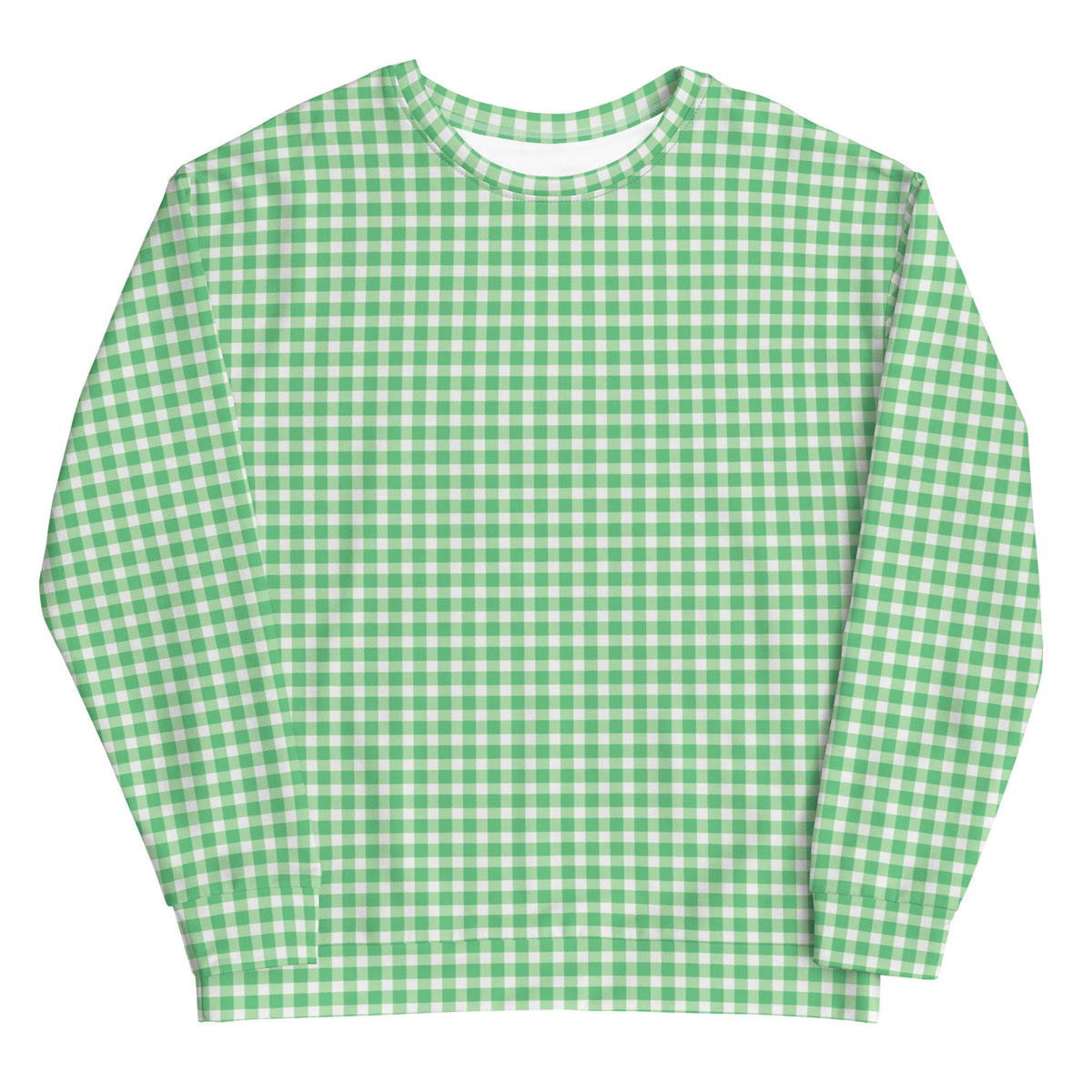 Scalloped Gingham Green Unisex Sweatshirt