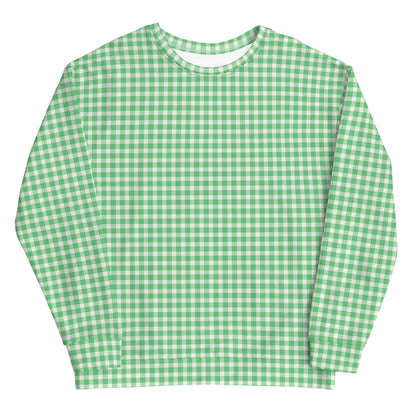 Scalloped Gingham Green Unisex Sweatshirt