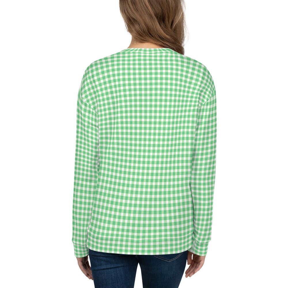 Scalloped Gingham Green Unisex Sweatshirt
