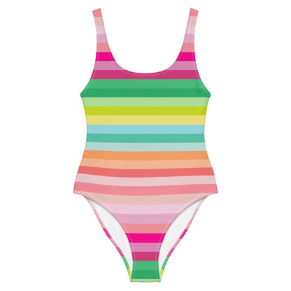 Island Stripe Coastal Rainbow One-Piece Swimsuit