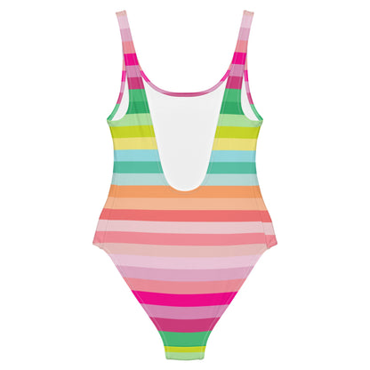 Island Stripe Coastal Rainbow One-Piece Swimsuit