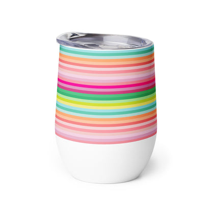 Island Stripe Rainbow Coastal Wine tumbler Gift