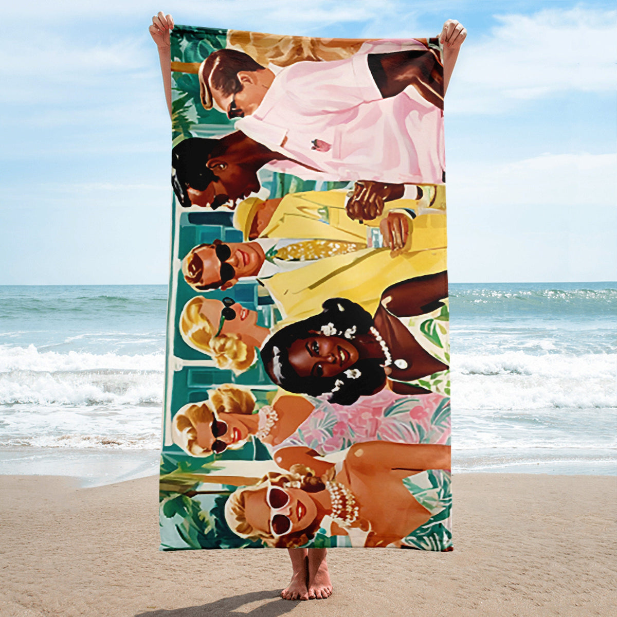 Palm Beach Party Coastal Beach Towel