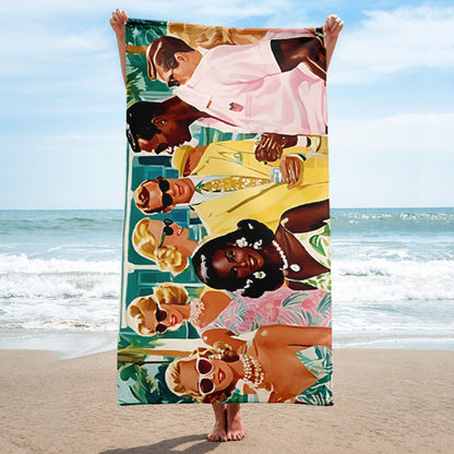 Palm Beach Party Coastal Beach Towel