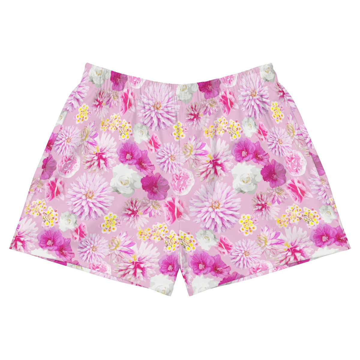 Garden Floral Pink Women’s Recycled Athletic Shorts