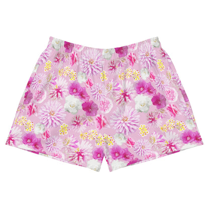 Garden Floral Pink Women’s Recycled Athletic Shorts