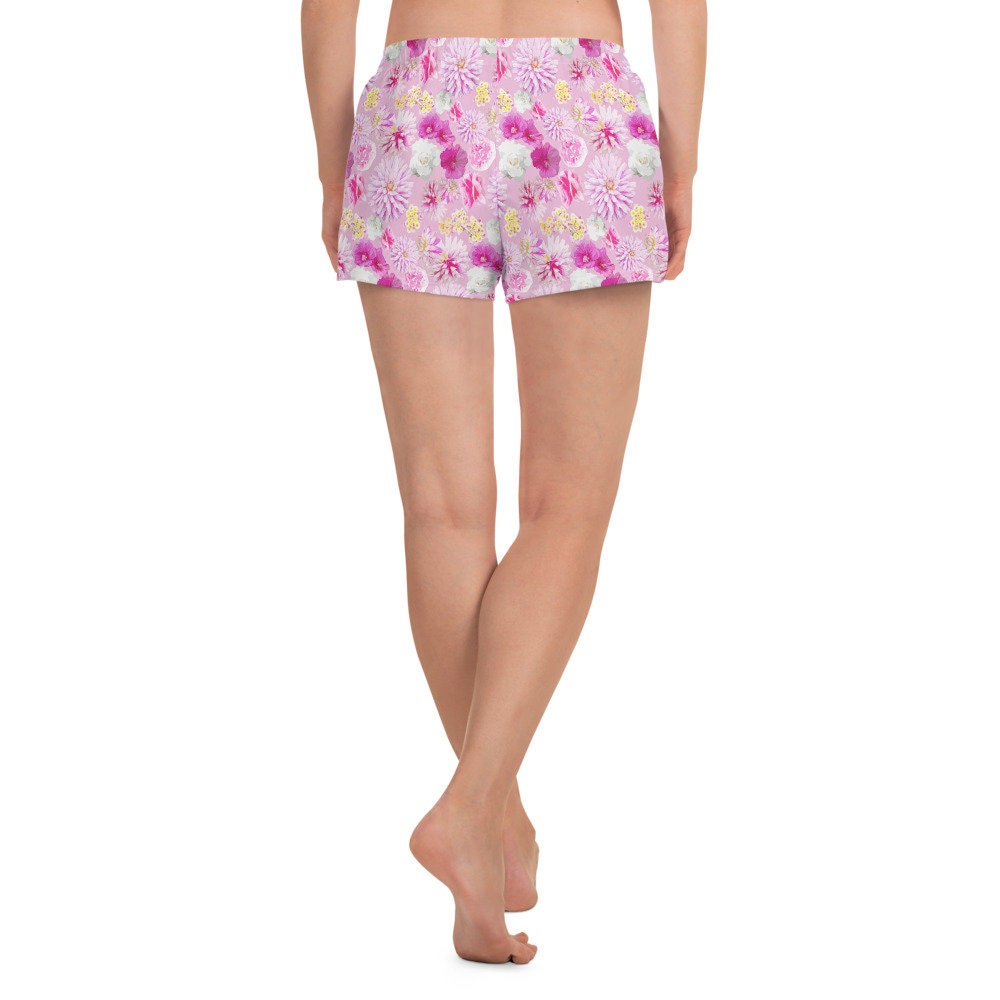Garden Floral Pink Women’s Recycled Athletic Shorts