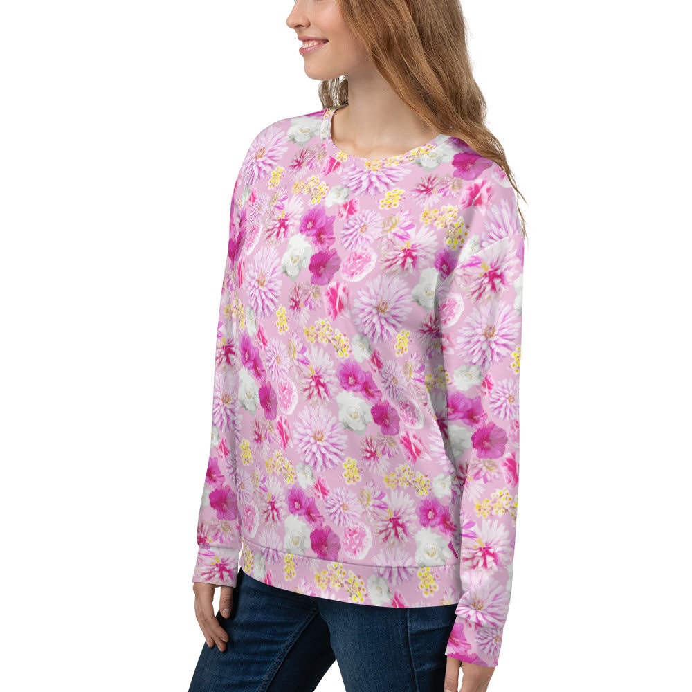 Garden Floral Pink Unisex Sweatshirt