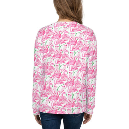 Palm Springs Flamingo Coastal Pink sweatshirt in pink by The Happy Fun Shop, photo 4 of 7