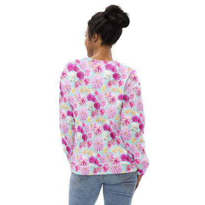 Garden Floral Blue Unisex Sweatshirt