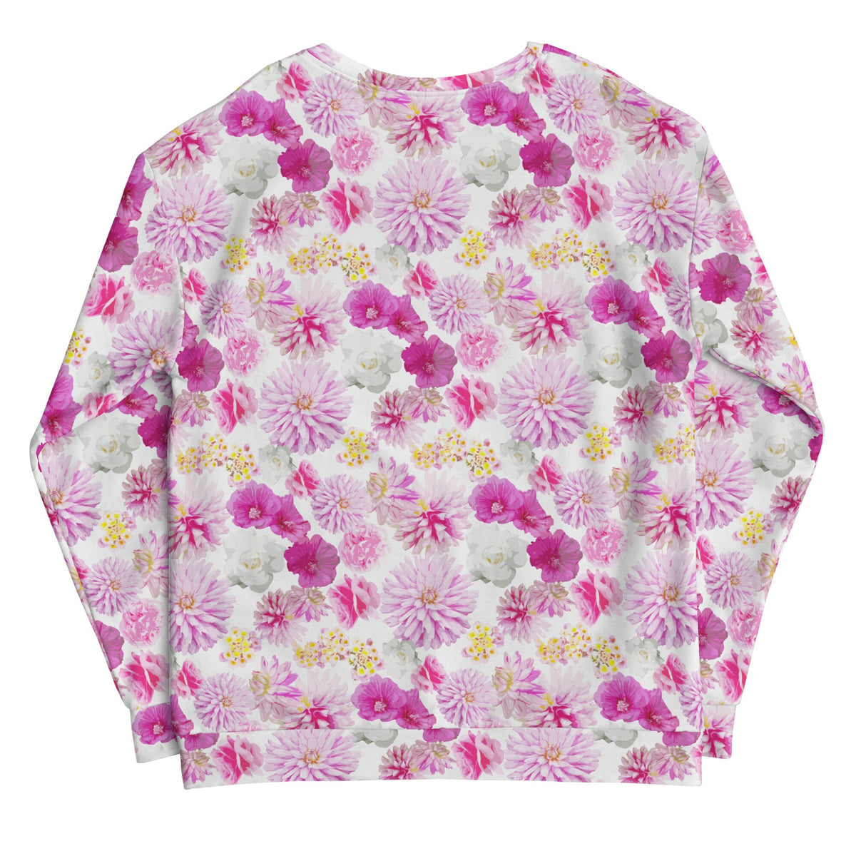 Garden Floral White and Pink Unisex Sweatshirt