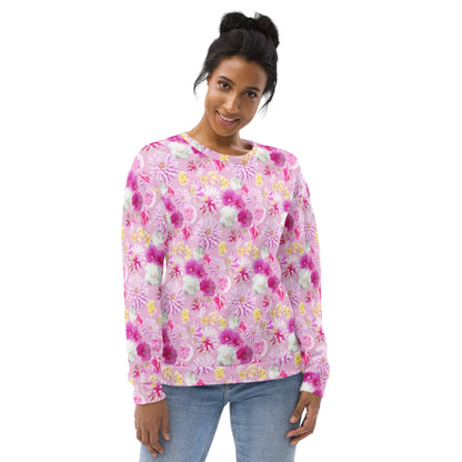 Garden Floral Pink Unisex Sweatshirt