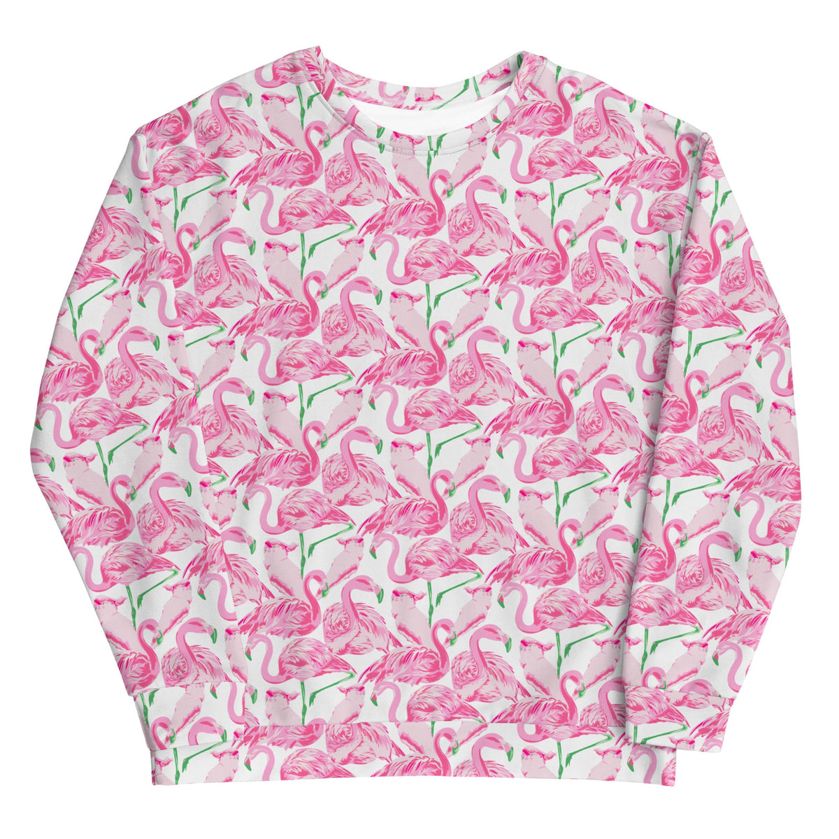 Palm Springs Flamingo Coastal Pink sweatshirt in pink by The Happy Fun Shop, photo 1 of 7