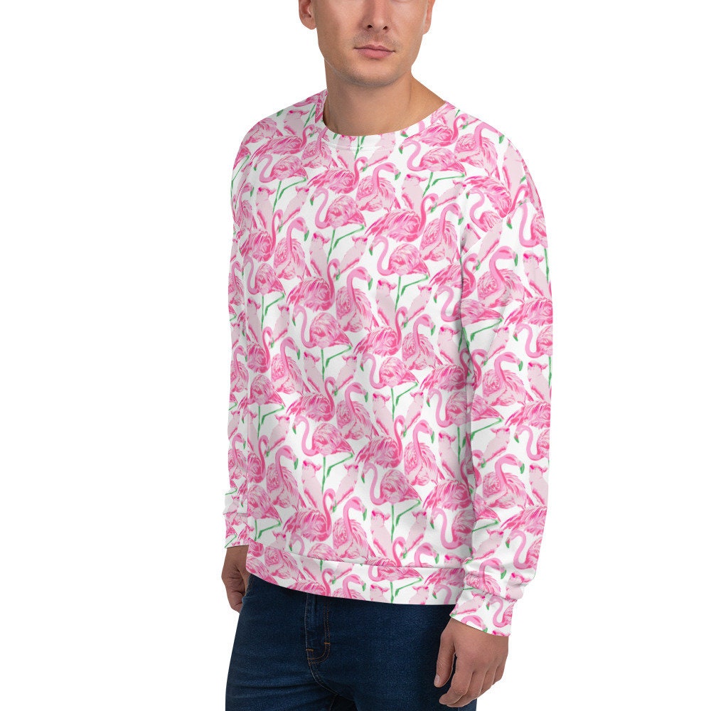 Palm Springs Flamingo Coastal Pink sweatshirt in pink by The Happy Fun Shop, photo 5 of 7