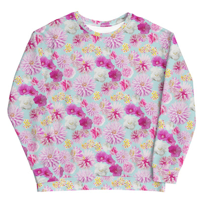 Garden Floral Blue Unisex Sweatshirt