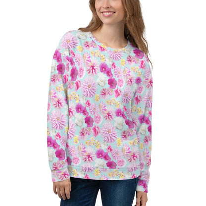 Garden Floral Blue Unisex Sweatshirt