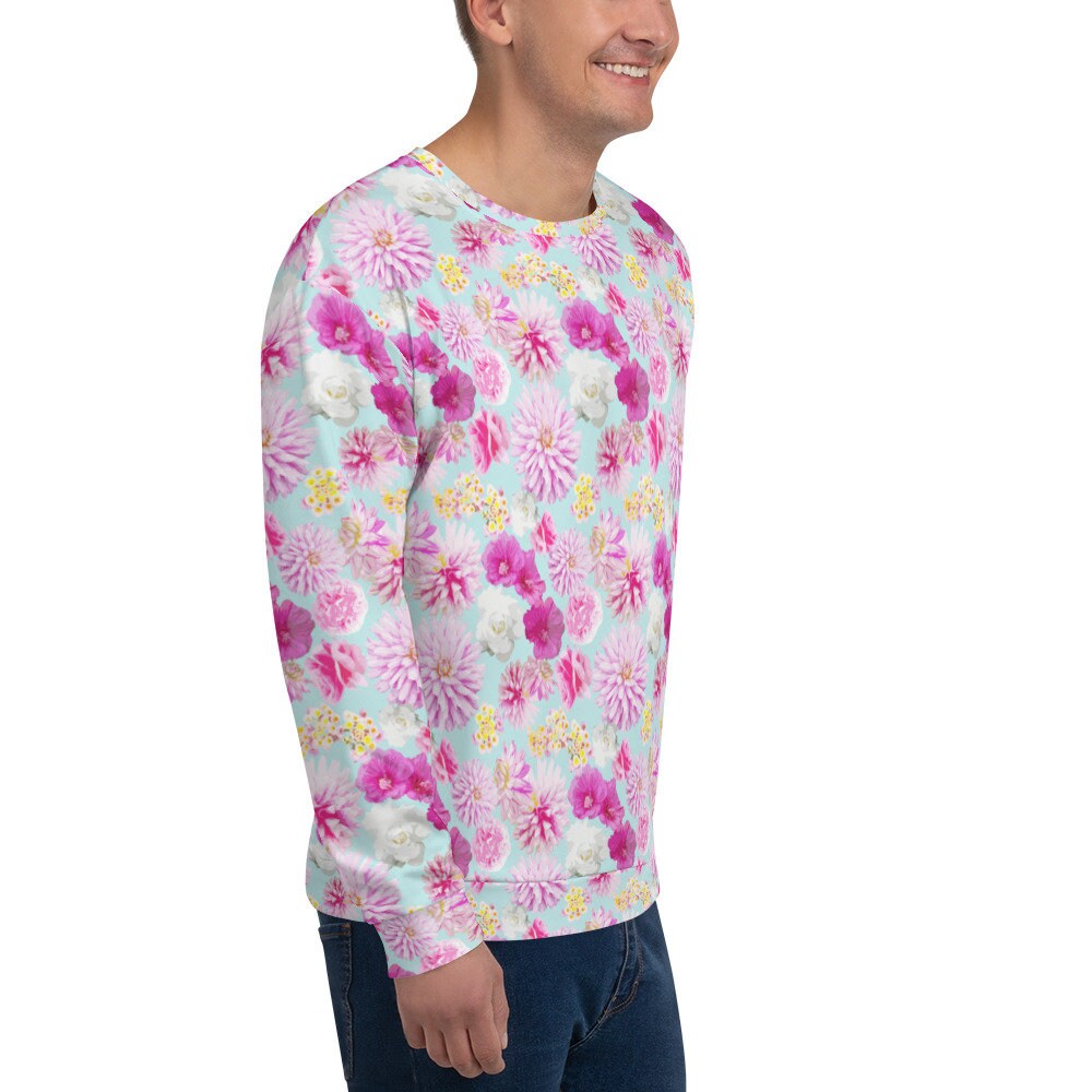 Garden Floral Blue Unisex Sweatshirt
