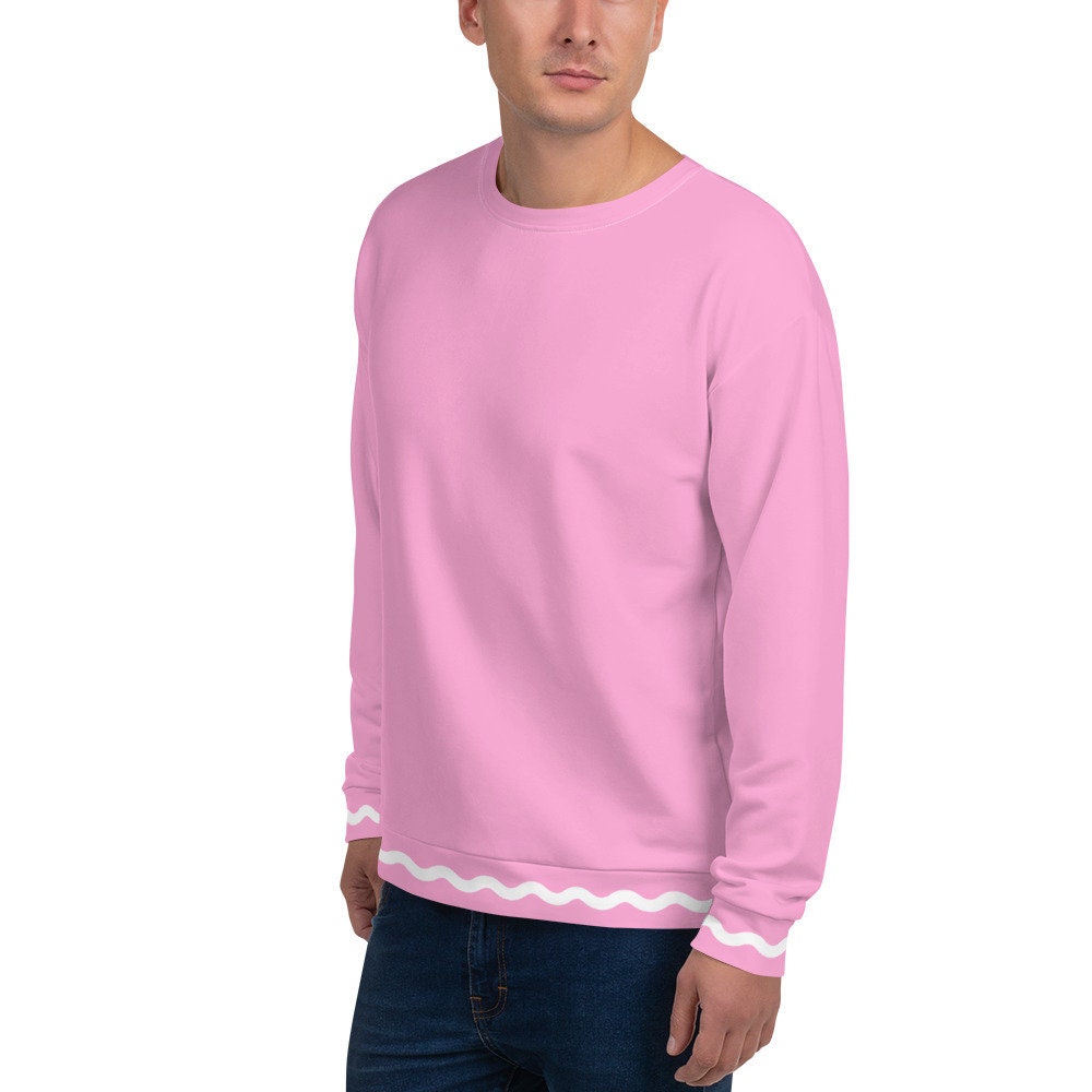 Palm Springs Pink Ric Rac Stripe sweatshirt in pink by The Happy Fun Shop, photo 5 of 7