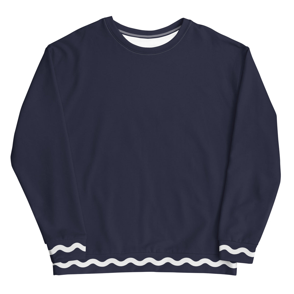 Palm Springs Navy Blue Ric Rac Stripe sweatshirt in navy by The Happy Fun Shop, photo 1 of 7