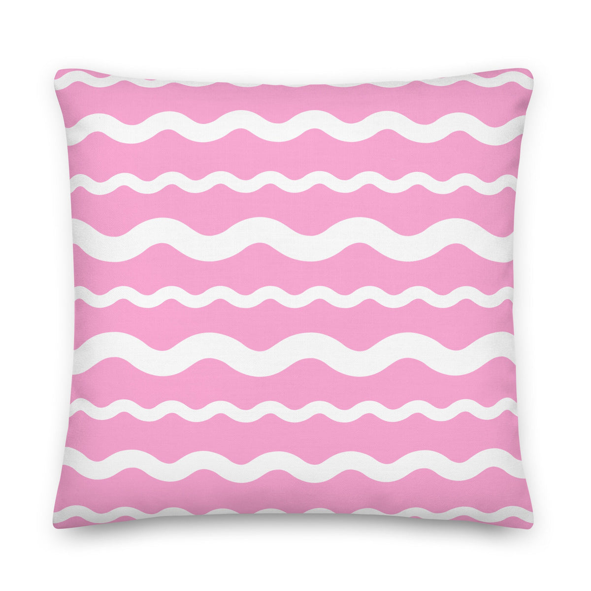 Ric Rac Coastal Preppy Stripe Pink Premium Throw Pillow