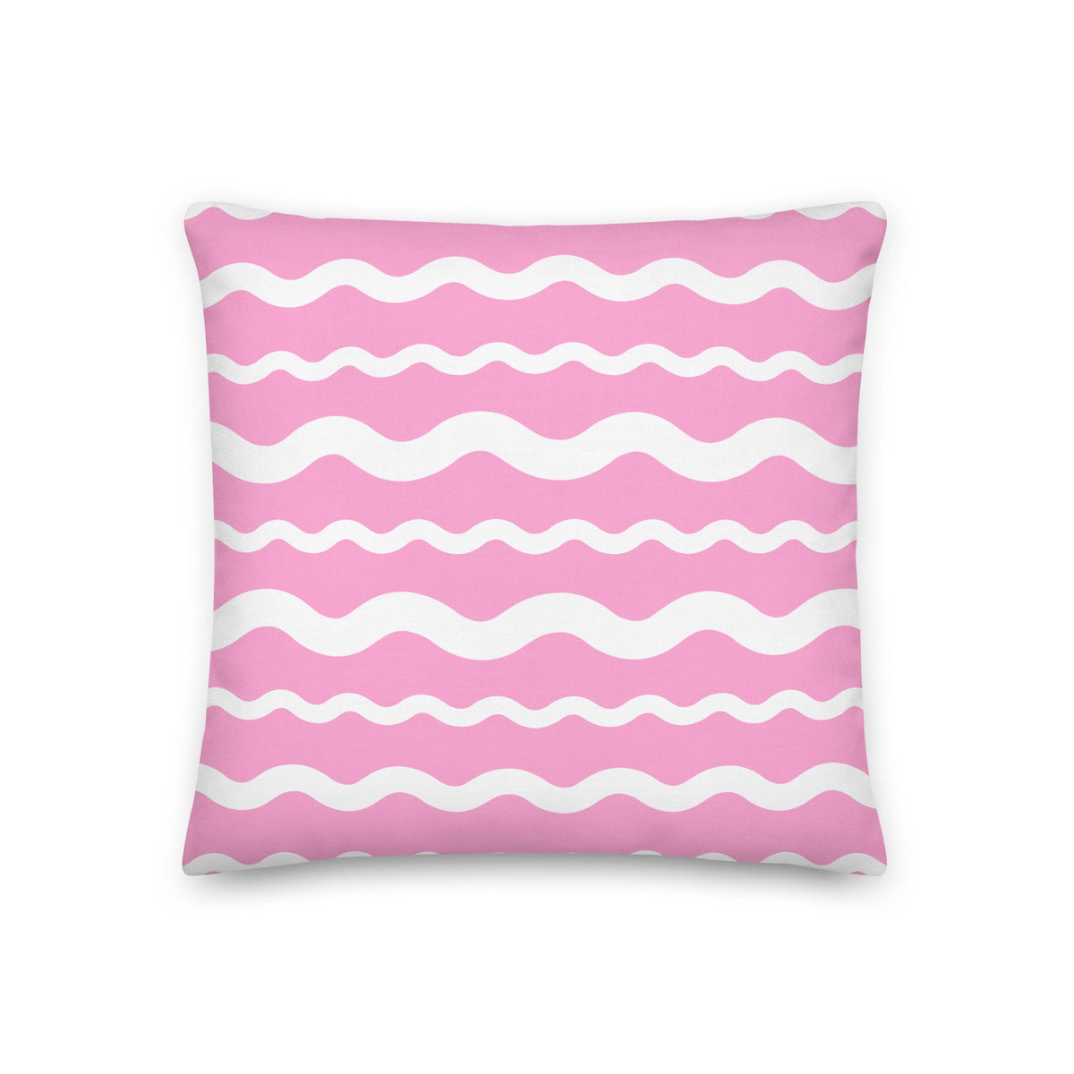 Ric Rac Coastal Preppy Stripe Pink Premium Throw Pillow