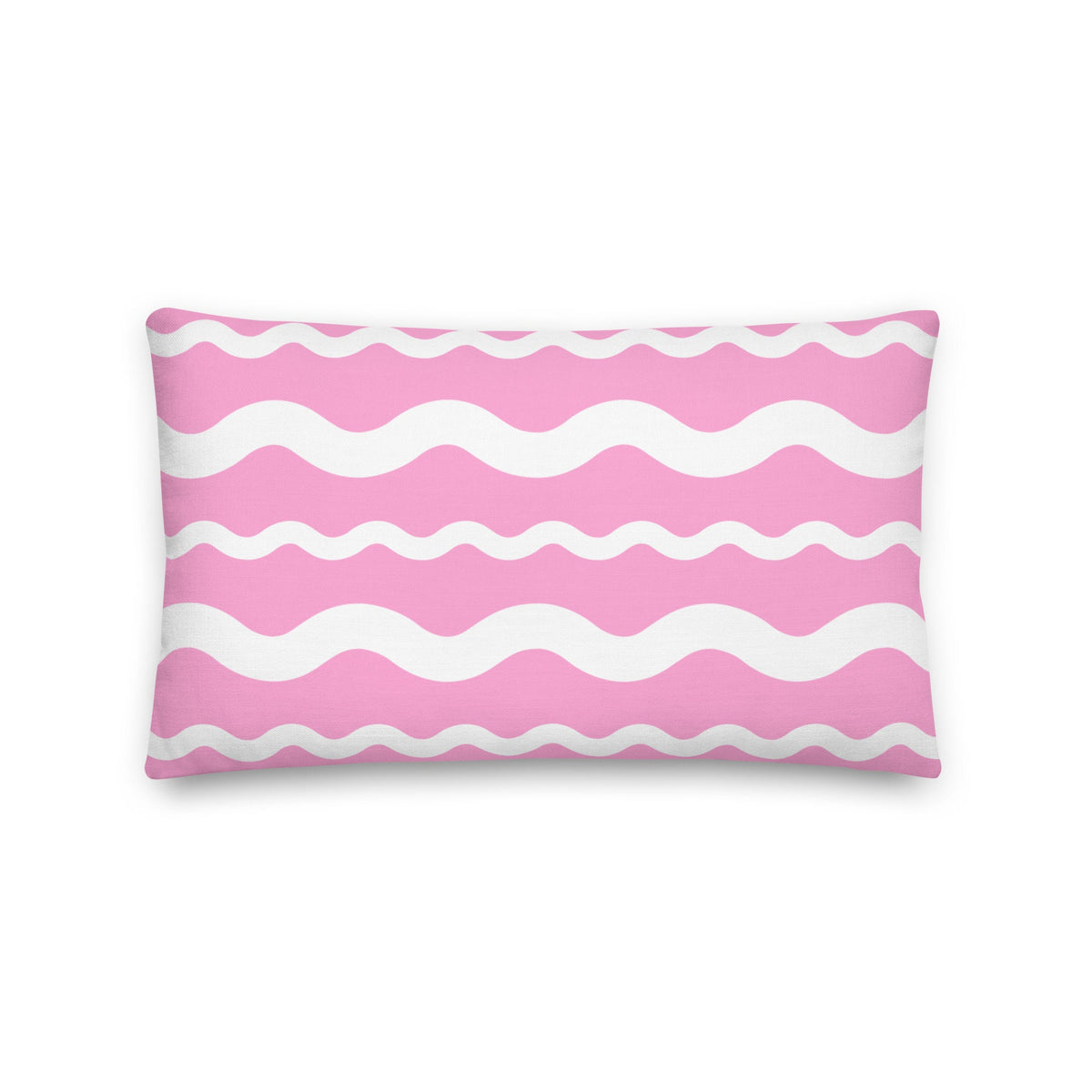 Ric Rac Coastal Preppy Stripe Pink Premium Throw Pillow