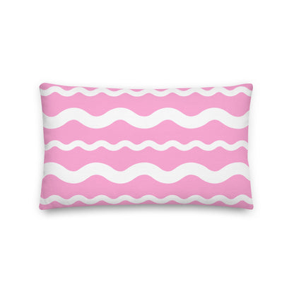 Ric Rac Coastal Preppy Stripe Pink Premium Throw Pillow