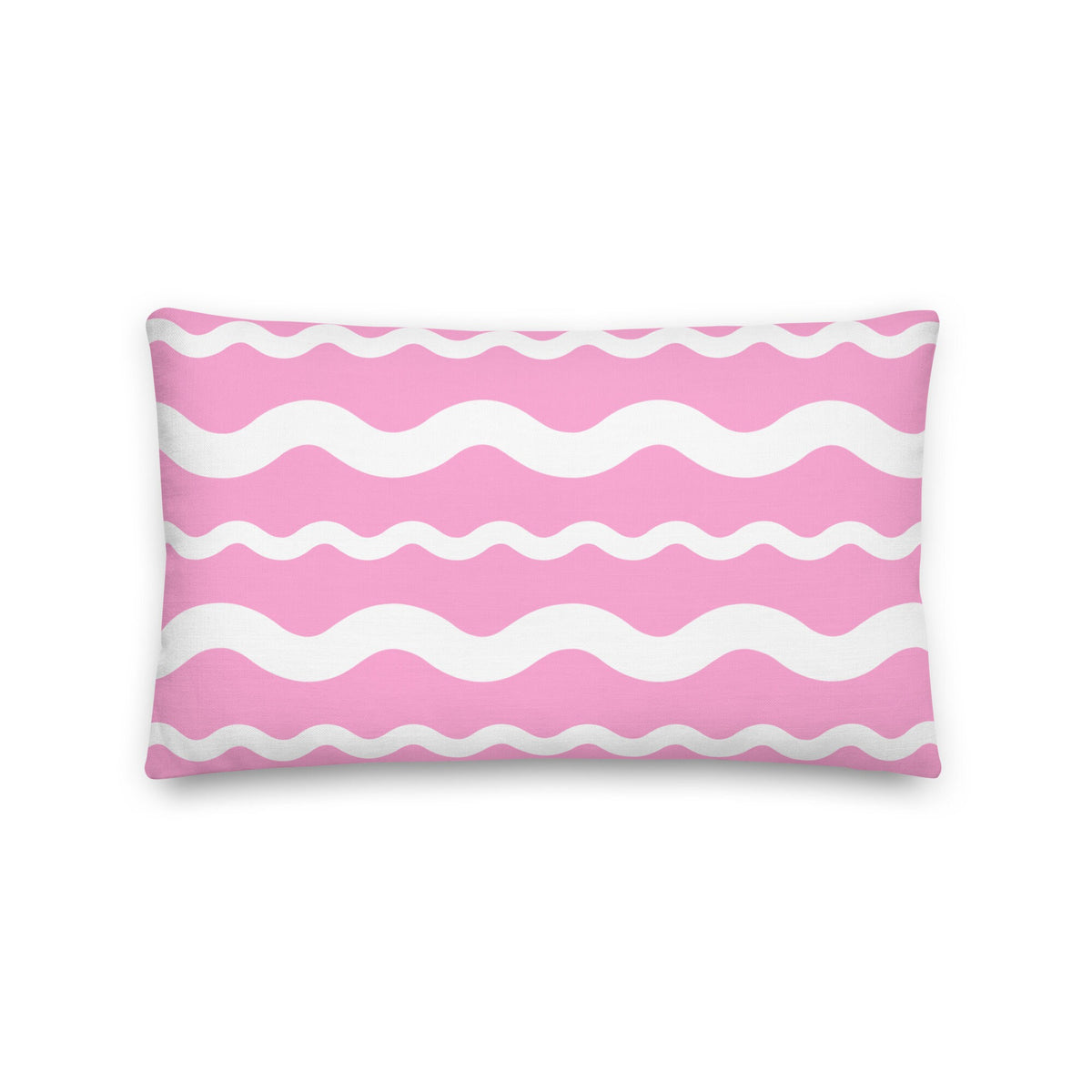 Ric Rac Coastal Preppy Stripe Pink Premium Throw Pillow