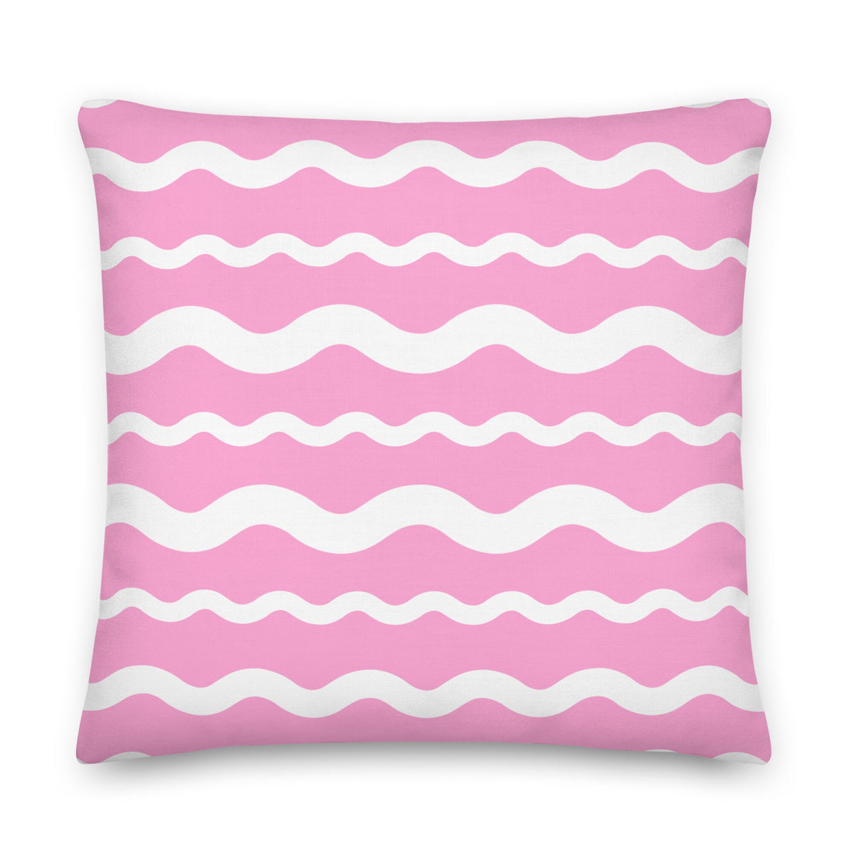 Ric Rac Coastal Preppy Stripe Pink Premium Throw Pillow