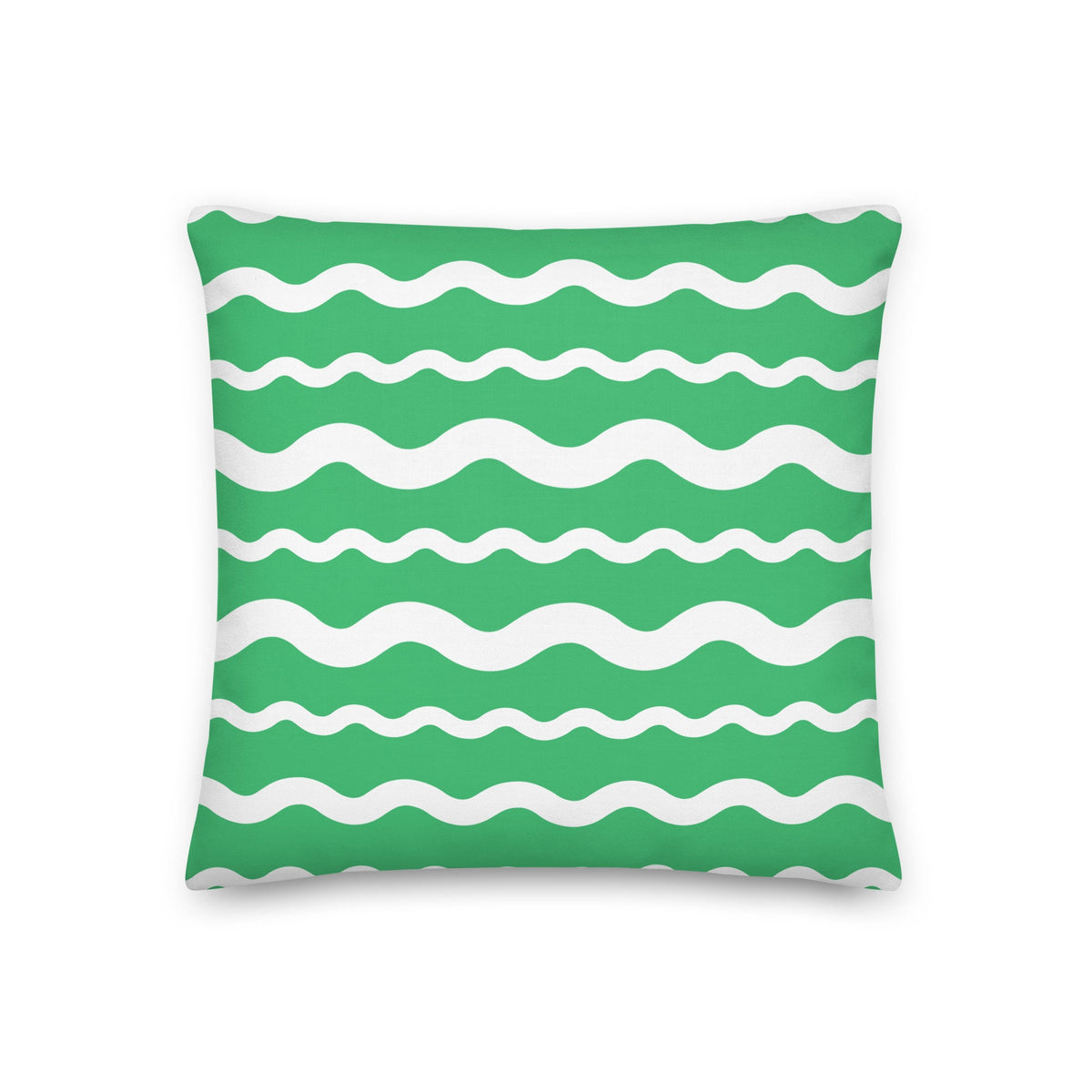 Ric Rac Stripe Green Premium Pillow
