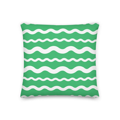 Ric Rac Stripe Green Premium Pillow