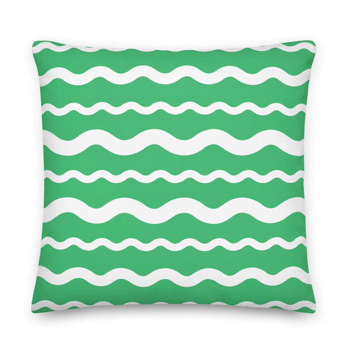 Ric Rac Stripe Green Premium Pillow