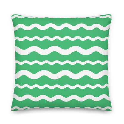 Ric Rac Stripe Green Premium Pillow