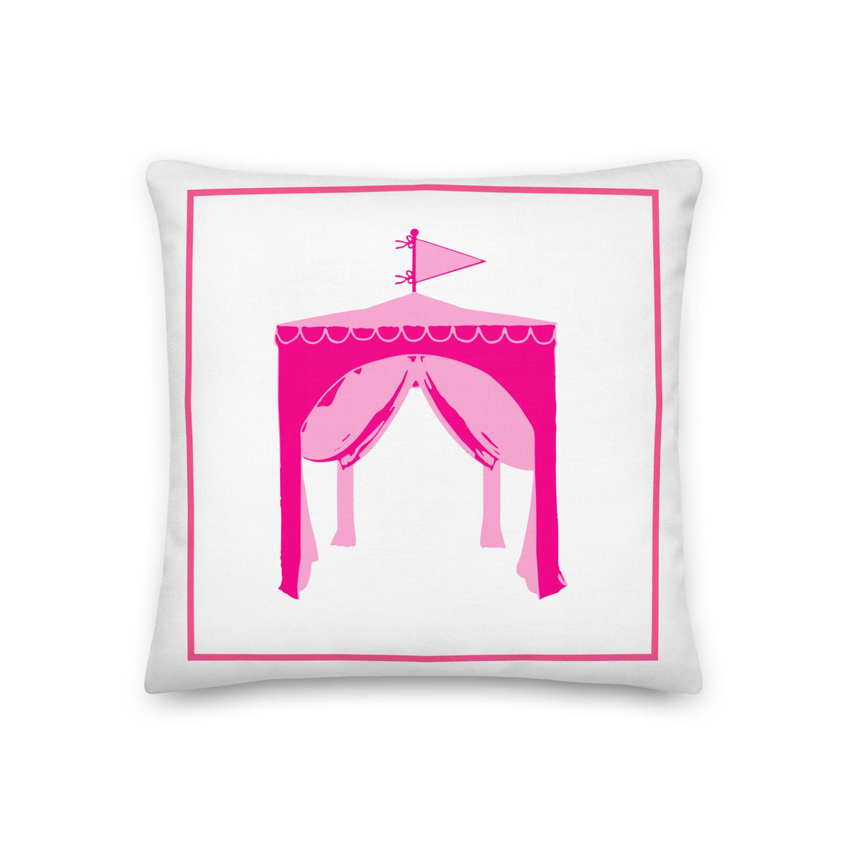 Happy Fun Cabana Pink Preppy Coastal Premium Pillow