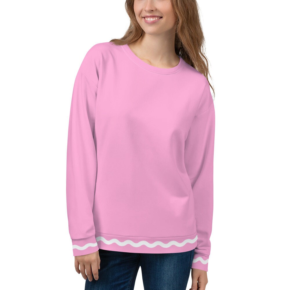 Palm Springs Pink Ric Rac Stripe sweatshirt in pink by The Happy Fun Shop, photo 2 of 7