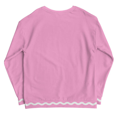 Palm Springs Pink Ric Rac Stripe sweatshirt in pink by The Happy Fun Shop, photo 6 of 7