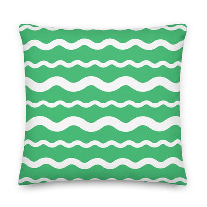Ric Rac Stripe Green Premium Pillow