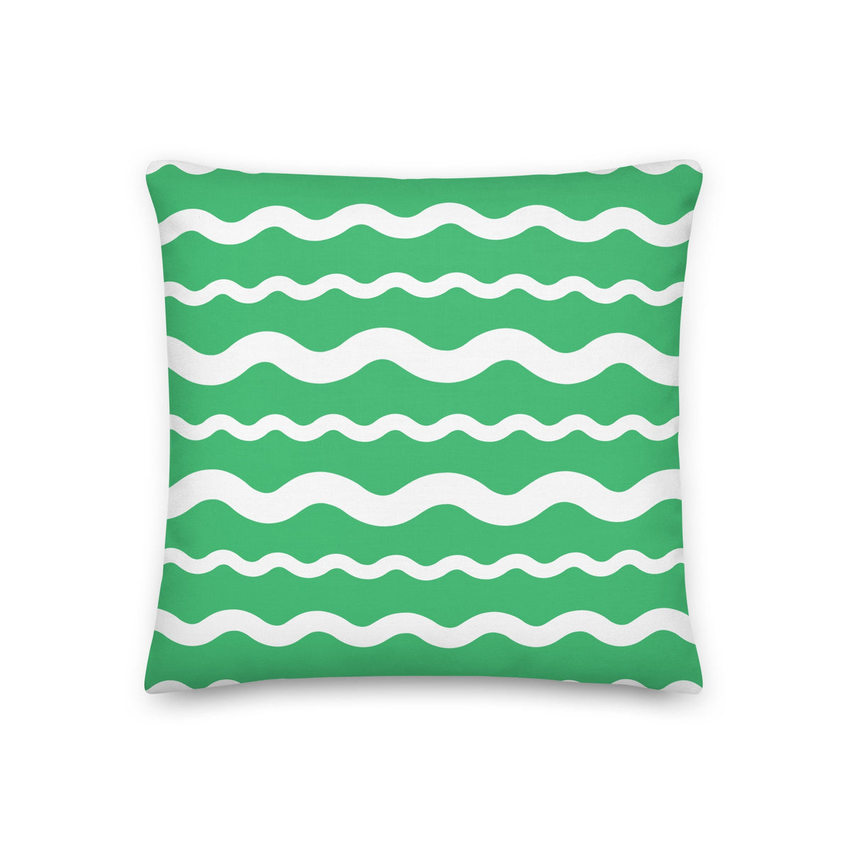 Ric Rac Stripe Green Premium Pillow
